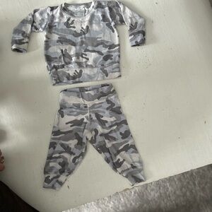 Designer Gray Camouflage Kids Matching Set